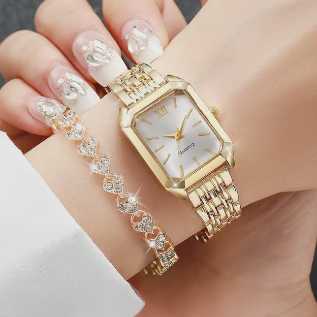 Elegant Gold Watch Set | Luxury Jewelry Gift | Velora Luxe